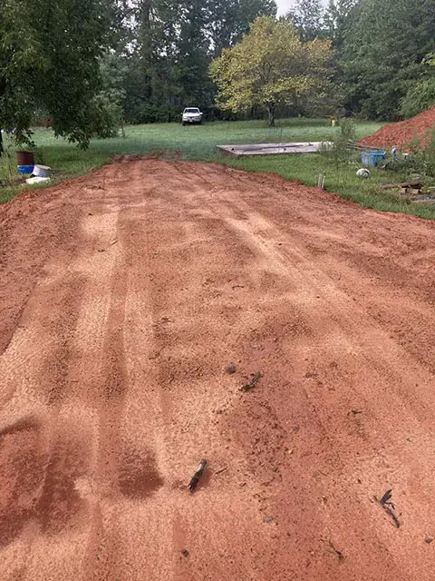 Preparing a small driveway for a customer